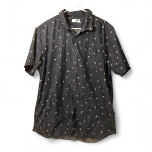 Billabong Blue Shirt Palm Tree Pattern XXS